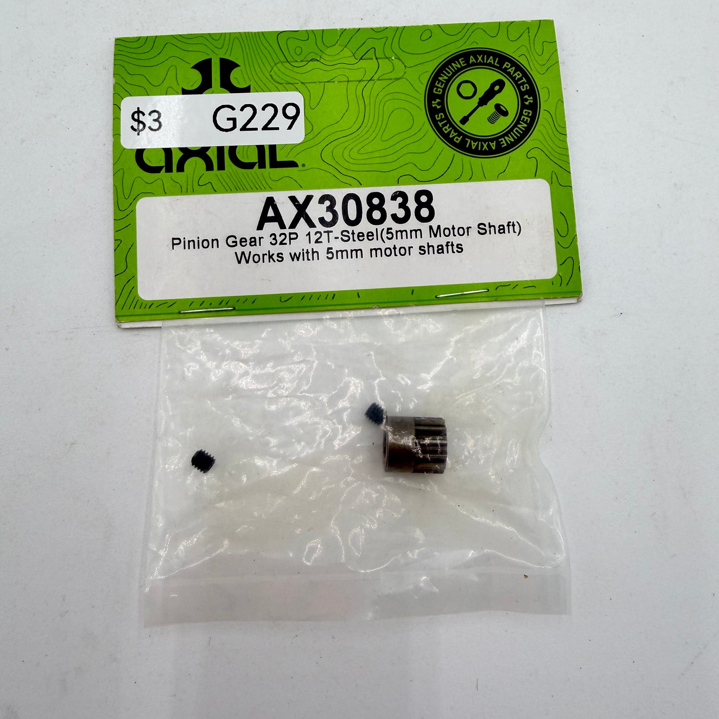 New Axial Pinion Gear 32P 12T - Steel (5mm motor shaft)