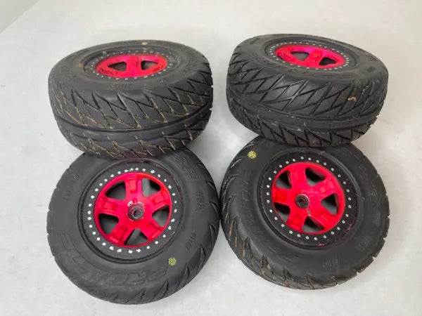 Traxxas Slash wheels (pink) w/Proline Street Fighters