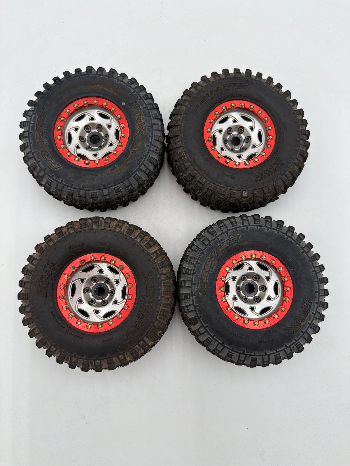 1.9 SSD Aluminum Beadlocks w/Proline 4.19 Hyrax (2 tires have dry rot)