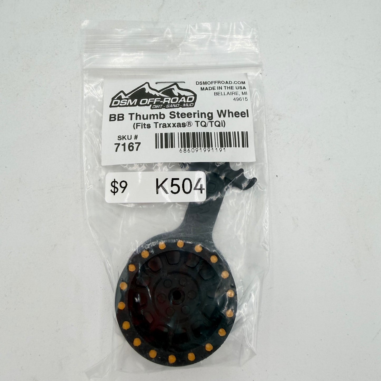 New DSM Off-road BB Thumb Steering Wheel (fits Traxxas TQ/TQi)