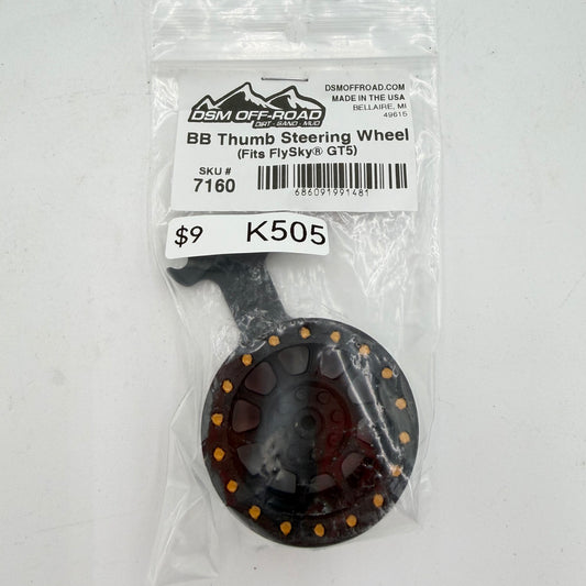 New DSM Off-road BB Thumb Steering Wheel (fits Flysky GY5)