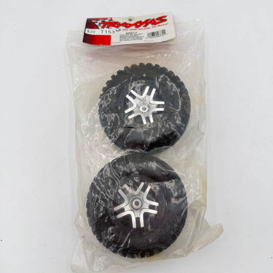 New Traxxas Tire & Wheels (pair) (SCT)