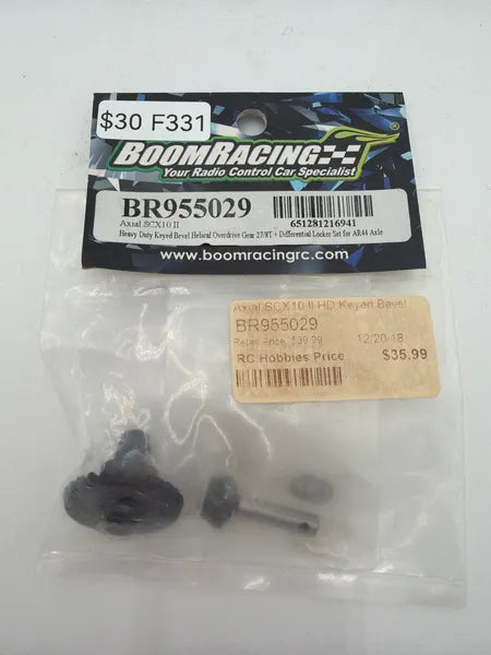 BoomRacing Heavy Duty Keyed Bevel Helical Overdrive Gear 27/8T plus Differential Locker Set for AR44
